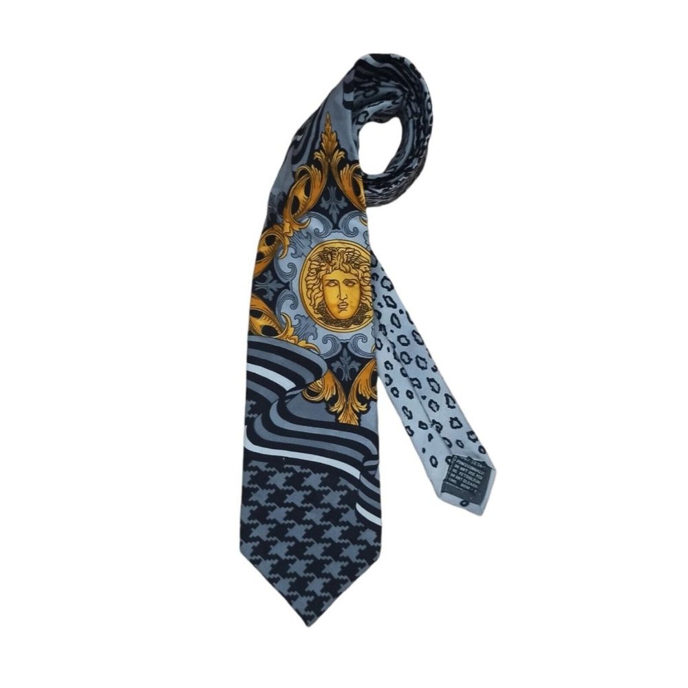 Gianni Versace Gray Multi Patterned With Medusa S… - image 2